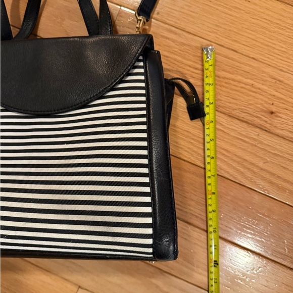 Kate Spade Black and White Striped Satchel - Picture 11 of 11